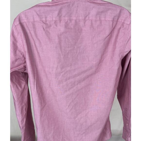 Banana Republic Large Non-Iron Tailored Slim Fit Pink Button Front Mens Shirt - Picture 8 of 9
